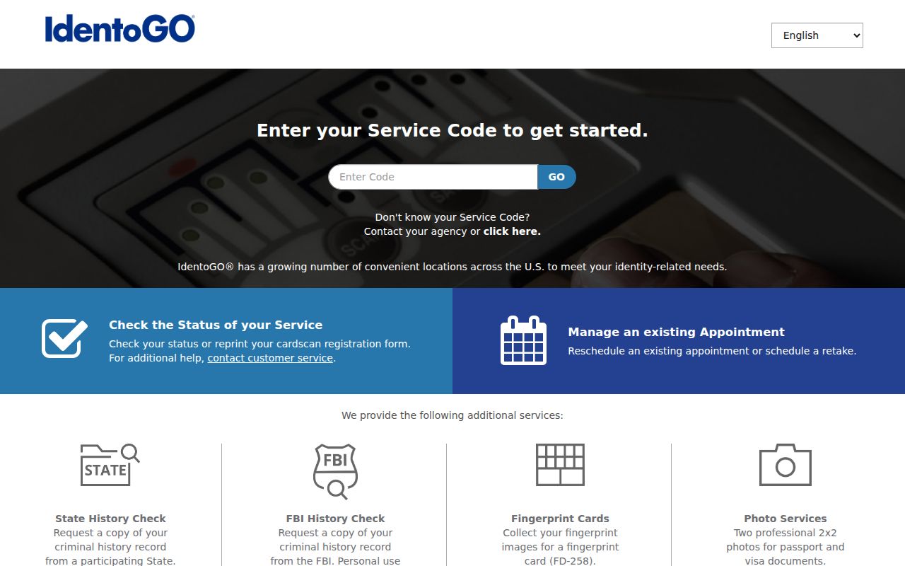 IdentoGO Pennsylvania fingerprint enrollment portal