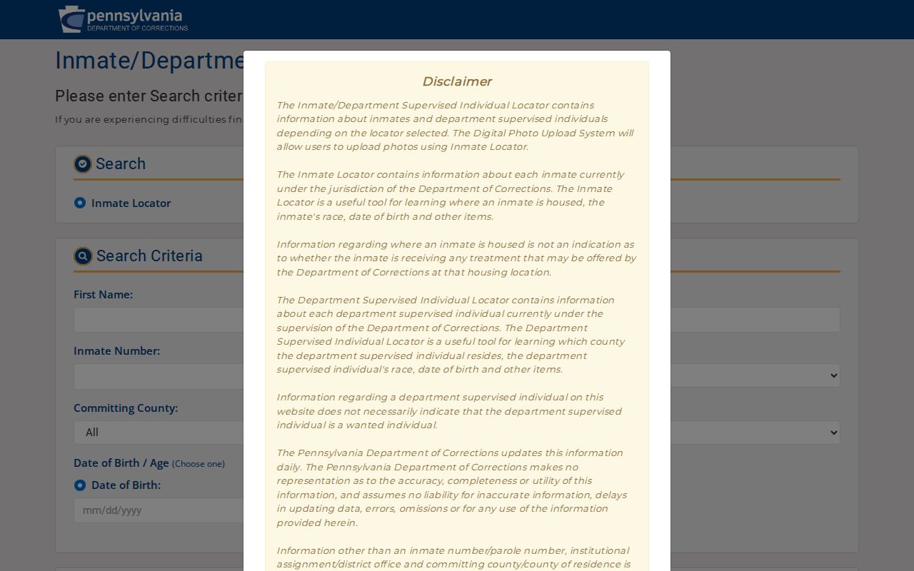 Lackawanna County criminal custody record and Pennsylvania inmate locator