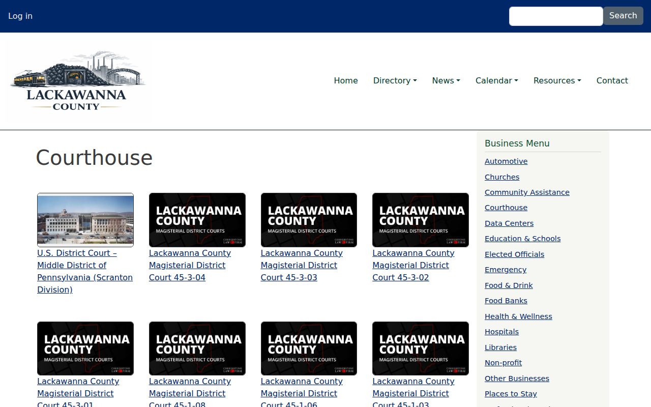 Lackawanna County criminal history courthouse directory